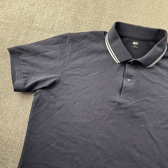 Uniqlo Polo Shirt Adult Extra Large Navy Blue Short Sleeve Casual Preppy Men's - Picture 2 of 14